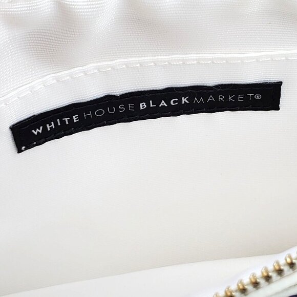 White House Black Market WHBM Floral Studded Wristlet Clutch White Purple Green - Picture 6 of 8